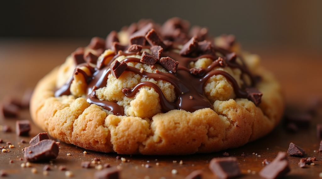 Freshly baked Crumbl cookies with frosting and chocolate chips